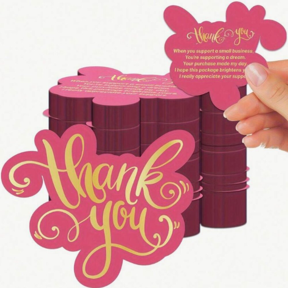 Buy Now Ready - 50 Thank You Cards Your Choice Of Color - Picture 2 of 5